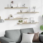 vidaXL Étagères murales 4 Pièces chêne sonoma 80x9x3 cm