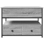 vidaXL Table basse sonoma gris 70x50x50 cm bois d'ingénierie et métal