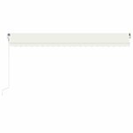 vidaXL Auvent automatique avec capteur de vent et LED 500x300 cm Crème