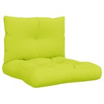 vidaXL Coussins de palette lot de 2 vert vif tissu