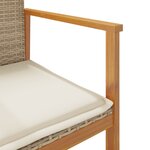 vidaXL Chaises de jardin coussins lot de 2 beige résine tressée bois