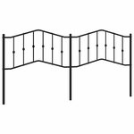 vidaXL Tête de lit de remplacement métal noir 193 cm