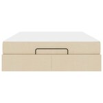 vidaXL Cadre de lit avec stockage Crème 140 x 200 cm tissu