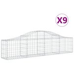 vidaXL Paniers à gabions arqués 9 Pièces 200x30x40/60 cm Fer galvanisé