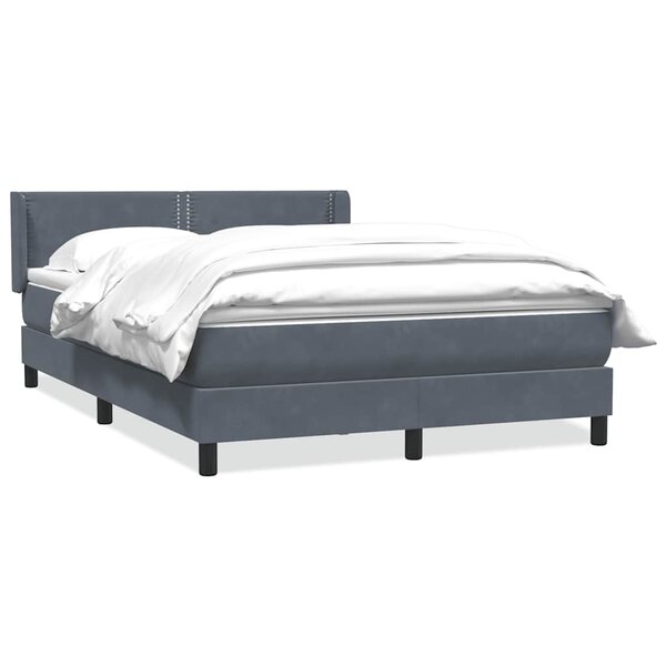 vidaXL Sommier à lattes de lit et matelas gris foncé 140x210cm velours