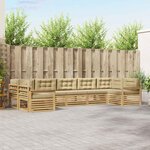 vidaXL Ensemble de canapés d'extérieur 7 Pièces Blanc et Beige