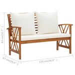 vidaXL Salon de jardin 5 Pièces avec coussins Bois d'acacia solide