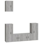 vidaXL Ensemble de meubles TV 5 Pièces Sonoma gris Bois d'ingénierie