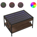 vidaXL Table basse avec LED infini chêne marron 70x50x38 cm