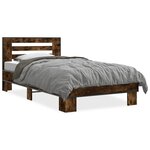 vidaXL Cadre de lit sans matelas chêne fumé 90x190 cm