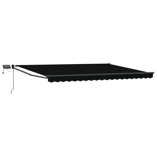 vidaXL Store rétractable manuel avec LEDs Noir et anthracite 4 × 3 m
