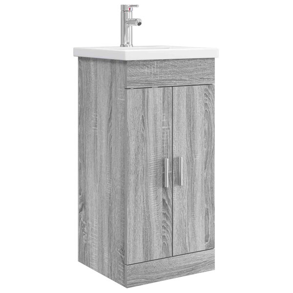 vidaXL Meuble de salle de bain avec évier Sonoma gris
