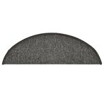 vidaXL Tapis de marches d'escalier 15 Pièces Gris foncé 56x17x3 cm