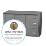 Bloc collectif Leabox 3x2  grade 3  simple face  extérieur  fixation murale  gris poussière ral 7037 finition brillante