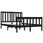 vidaXL Cadre de lit Noir Bois de pin massif 120x190 cm Petit double