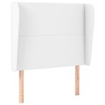 vidaXL Tête de lit avec oreilles Blanc 93x23x118/128 cm Similicuir