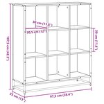 vidaXL Bibliothèque sonoma gris 97 5x33x107 5 cm bois ingénierie métal