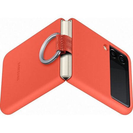 Protection pour Smartphone SAMSUNG Z Fold3  - Coque silicone avec anneau - Corail