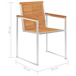 Vidaxl chaises de jardin 6 pièces avec coussins bois d'acacia solide
