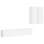 vidaXL Ensemble de meubles TV 4 Pièces Blanc Bois d'ingénierie