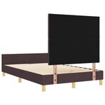 vidaXL Cadre de lit avec tête de lit Marron foncé 120 x 200 cm tissu