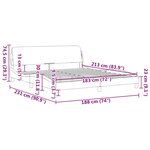 vidaXL Cadre de lit Dover gris foncé 183x213 cm tissu