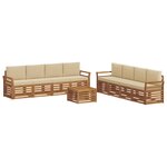 vidaXL Ensembles de canapés avec coussin 9 Pièces Naturel et Beige