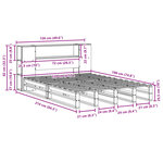 vidaXL Lit bibliothèque sans matelas 120x190 cm bois massif