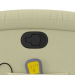 vidaXL Fauteuil de massage inclinable crème cuir véritable