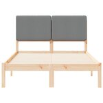 vidaXL Cadre de lit avec tête de lit rembourrée Gris clair