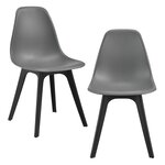 Lot de 2 chaises de cuisine salle à manger 83 cm gris et noir 03_0003630