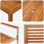 Ensemble de salle à manger de jardin vidaXL 7 pièces Beige Poly Rattan Acacia
