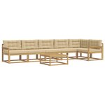 vidaXL Ensemble de canapés d'extérieur 7 pc Blanc et Beige Polyester