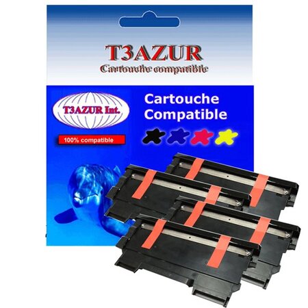 4 Toners  compatibles compatible avec  Brother TN2220, TN2010 pour Brother HL2250DN - 2600 pages - T3AZUR