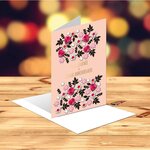 Carte anniversaire femme fleurs roses - draeger paris