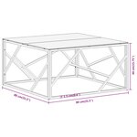 vidaXL Table basse doré acier inoxydable et verre trempé