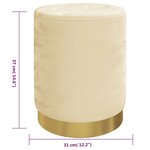 vidaXL Tabouret de rangement rond Abricot Velours 31 x 37 cm