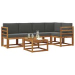 vidaXL Ensemble de canapés d'extérieur 6 Pièces Naturel et Anthracite