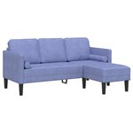 vidaXL Ensemble de Canapés avec coussin Bleu denim Polyester