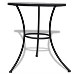 vidaXL Mobilier de bistro 3 Pièces Carreaux céramiques Noir et blanc