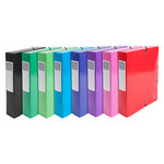 Boîte de classement idérama en carte pelliculée 7/10e - dos 6 cm - couleurs assorties - lot de 8 - exacompta