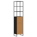 vidaXL Cabinet de salle de bain avec porte Chêne noir 40 x 30 x 180 cm