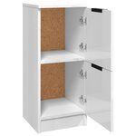 vidaXL Buffets 2 Pièces Blanc brillant 30x30x70 cm Bois d'ingénierie