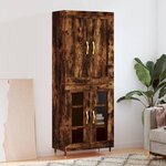 vidaXL Buffet haut Chêne fumé 69 5x34x180 cm Bois d'ingénierie
