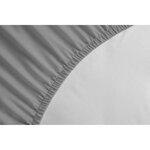 Drap Housse 100  coton 140 x 190 x 25 cm gris clair