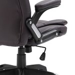 Chaise fauteuil siège de bureau informatique étude similicuir brun 02_0024032