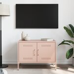 vidaXL Meuble TV rose 68x39x50 5 cm acier