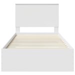 vidaXL Cadre de lit avec tiroir Blanc 100 x 200 cm Bois d'ingénierie