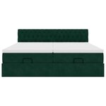 vidaXL Cadre de lit ottoman avec matelas vert foncé 200x200 cm velours