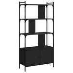vidaXL Bibliothèque avec portes noir 76 5x30x154 5cm bois d'ingénierie